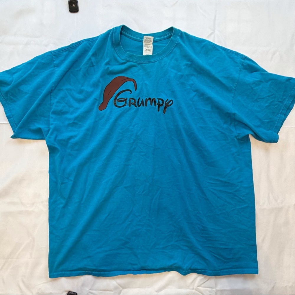 Disney Snow White theme Grumpy blue short sleeve tee shirt men’s 2x